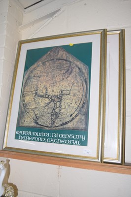 Lot 34 - Mappa Mundi pair of modern prints from...