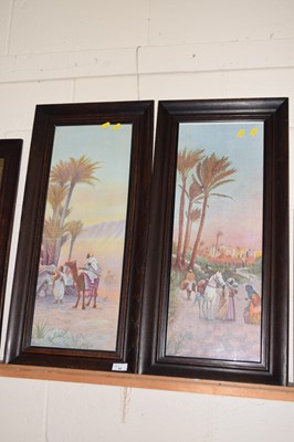 Lot 36 - Pair of framed studies of Arabian dessert scenes