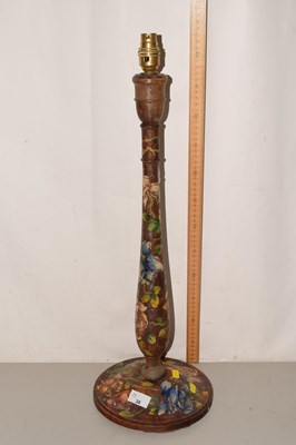 Lot 38 - Floral decorated table lamp base