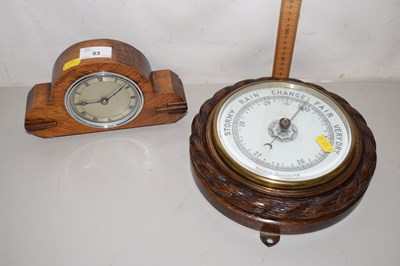Lot 53 - Early 20th Century barometer in rope carved...