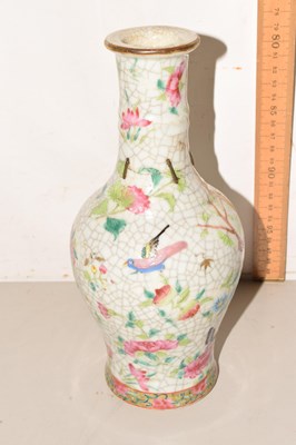 Lot 61 - A Chinese famille rose crackle glazed vase...