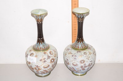 Lot 70A - A pair of Doulton stone ware stem vases