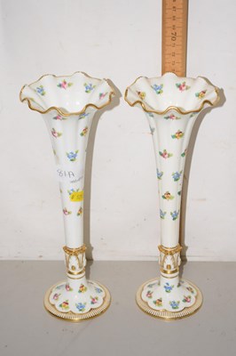 Lot 81A - A pair of Minton porcelain stem vases of...