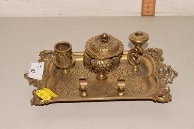 Lot 87 - Brass desk stand