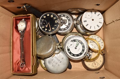 Lot 103 - Box of various pocket watches, wristwatches etc