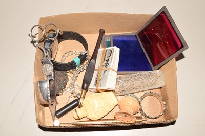 Lot 107 - Box of various mixed items to include candle...