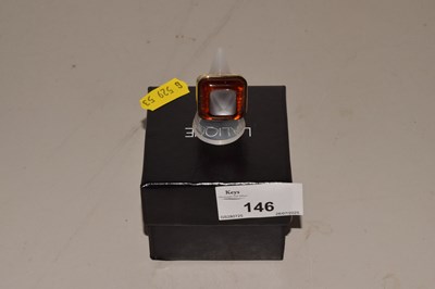 Lot 146 - A Lalique gold plated and glass signet ring