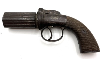Lot 90 - Victorian Percussion cap pepperbox revolver...