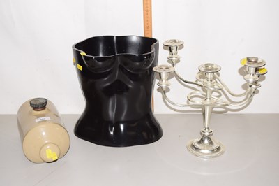 Lot 157 - Mixed Lot: Silver plated candelabra, torso...