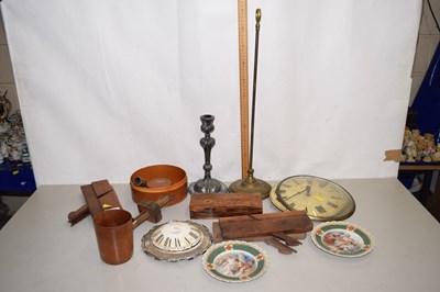 Lot 172 - Mixed Lot: Various clock faces, wood working...