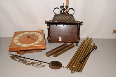 Lot 185 - A mid 20th Century wall clock together with a...