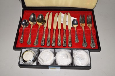 Lot 210 - A case of Viners cutlery and a box of T light...