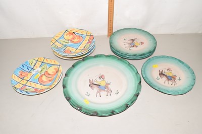 Lot 239 - A group of Italian donkey pattern plates and...