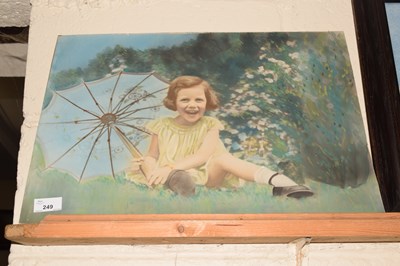 Lot 249 - A coloured photographic print of a girl with...