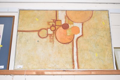 Lot 258 - R J Croft, Yellow and Orange composition, oil...