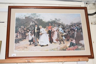 Lot 260 - Coloured print of a village wedding