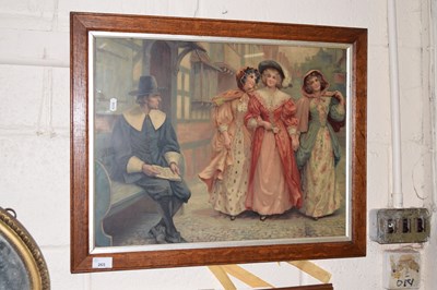 Lot 265 - A chromolithograph print of Victorian ladies