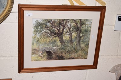 Lot 266 - A coloured print of a river scene