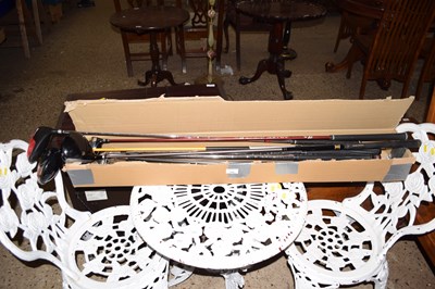 Lot 318 - Box of various golf clubs