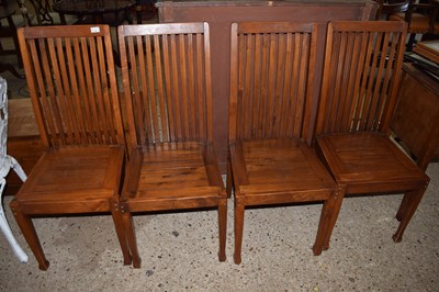 Lot 319 - A set of four modern slat back dining chairs
