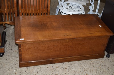 Lot 335 - 19th Century oak blanket box with brass carry...