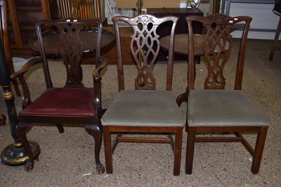 Lot 348 - A group of three Georgian style dining chairs