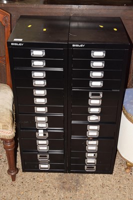 Lot 369 - A pair of Bisley black finish metal filing chests