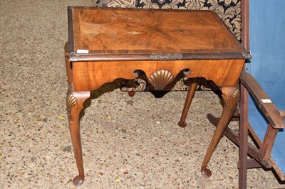 Lot 374 - A Queen Anne Revival walnut veneered cabriole...