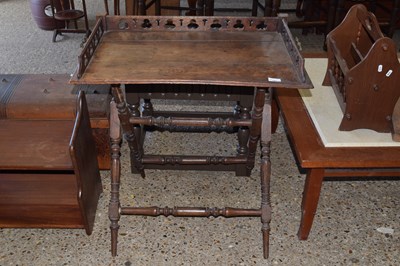 Lot 387 - Victorian gothic oak butlers tray and turned...
