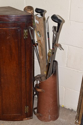 Lot 395 - Mixed Lot: Copper coal chute, various golf...