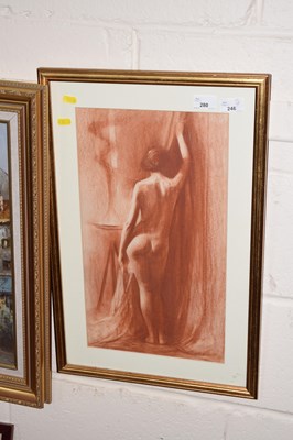 Lot 280 - Monochrome study of a nude, framed and glazed