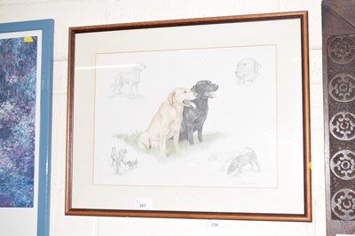 Lot 287 - Nigel Hemming, coloured print of labradors