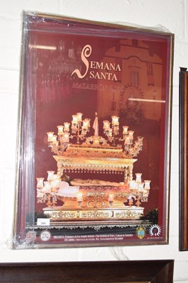 Lot 289 - A coloured print Semana Santa, framed and glazed