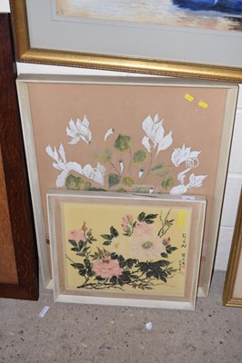 Lot 294 - A framed study of a cyclamen plant together...