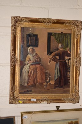 Lot 303 - An oleograph study of an interior scene