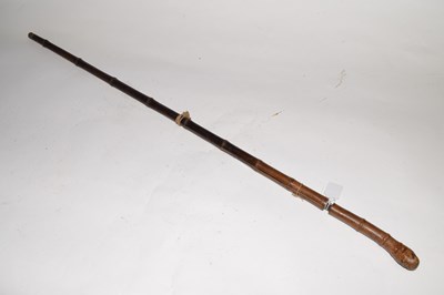 Lot 182 - 19th Centurty Bamboo Sword Stick with square...