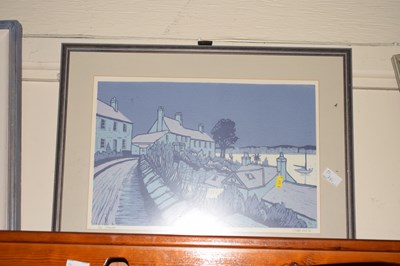 Lot 768 - RJ Croft  coastal print, framed