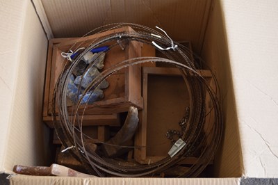 Lot 424 - One box of band saw blades, various wooden...