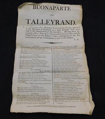 Lot 408 - A S: BUONAPARTE AND TALLEYRAND, [a dialogue in...