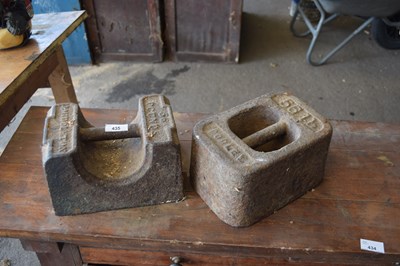 Lot 435 - Two vintage 56llb iron weights