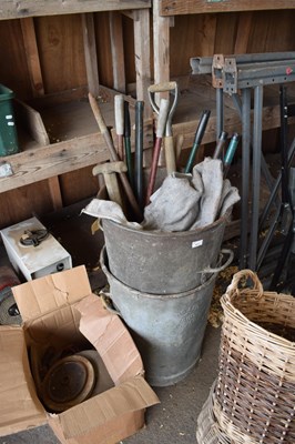 Lot 471 - Two galvanised dustbins and a quantity of...