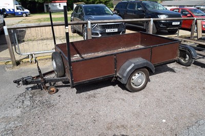 Lot 477 - A single axle metal framed and plywood trailer...