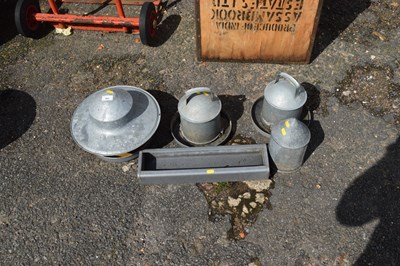 Lot 482 - Group of various chicken drinkers and feeders