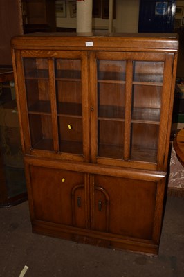 Lot 781 - Oak glazed front display cabinet with...