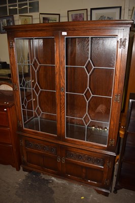 Lot 797 - Glazed dark oak Old Charm display cabinet
