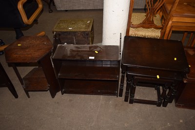 Lot 811 - An octagonal coffee table, stained pine wall...
