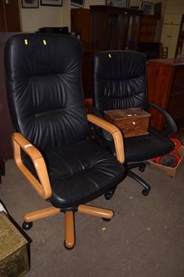 Lot 828 - Two swivel desk chairs
