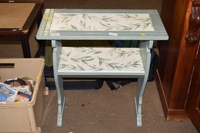 Lot 837 - Green painted two tier table