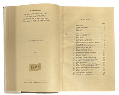 Lot 92 - COLONEL KESRI SINGH: HINTS ON TIGER SHOOTING...