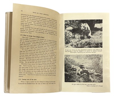 Lot 92 - COLONEL KESRI SINGH: HINTS ON TIGER SHOOTING...
